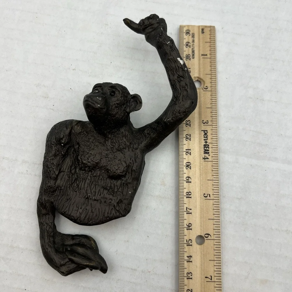 Vintage Cast Metal Monkey Wall Hook Hanger Jungle Decor‎
